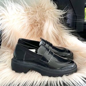 NEW Zara Lug Sole Loafers- Black